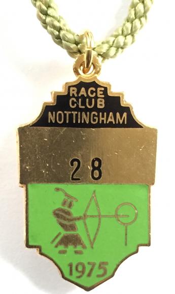 Nottingham 1975 horse racing club badge