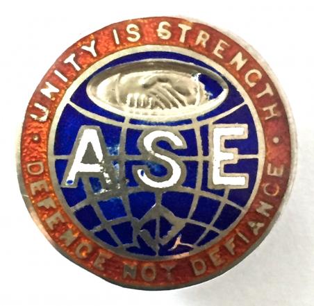Amalgamated Society of Engineers ASE silver trade union badge