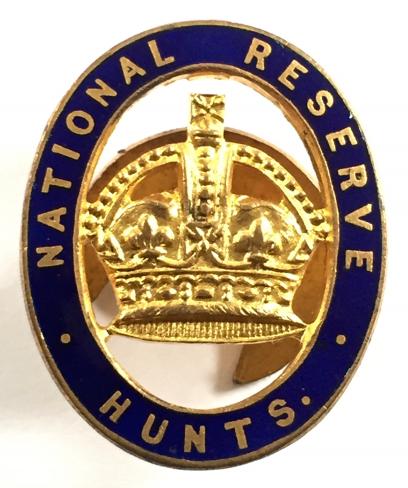 WW1 National Reserve Huntingdon home front badge