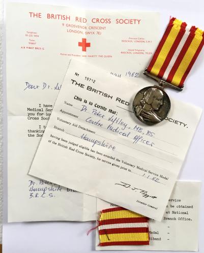 Voluntary Medical Service Medal awarded to Doctor Peter Leftley