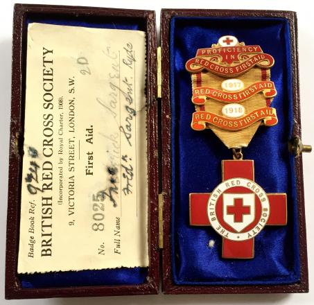 WW1 British Red Cross Society medal proficiency first aid 