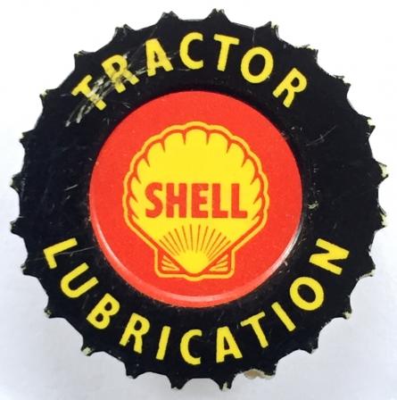 Shell Tractor Lubrication farm engine oil advertising badge
