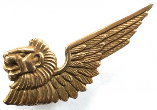 BOAC Airline Flight Crew brevet wing 1st pattern metal uniform badge