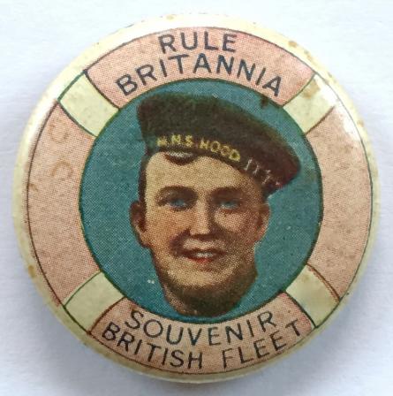 HMS Hood Rule Britannia fundraising badge circa 1924