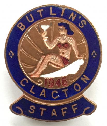Butlins 1946 Clacton Holiday Camp enamel Staff badge