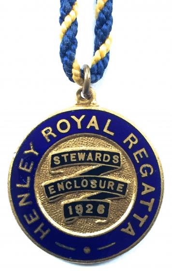 Henley Royal Regatta 1926 stewards enclosure badge