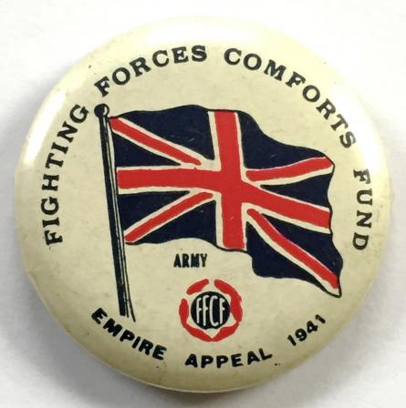 Fighting Forces Comfort Fund 1941 Union Jack Flag button badge
