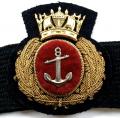 WW2 Merchant Navy gold bullion cap badge with band