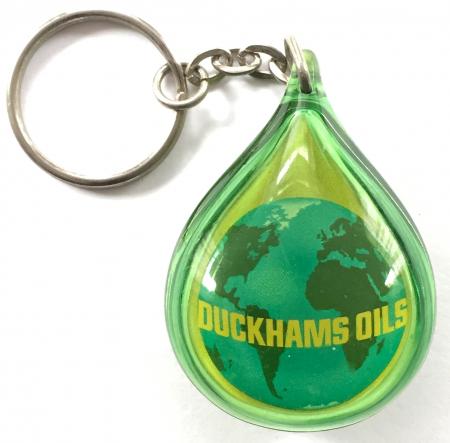 Duckhams Motor Oil teardrop advertising keyring badge circa 1970s 