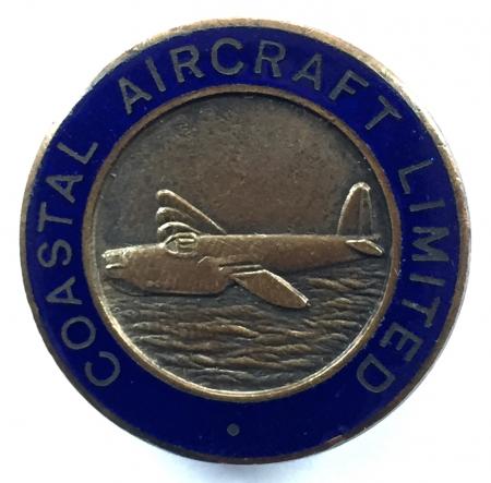 Coastal Aircraft Limited official war workers badge