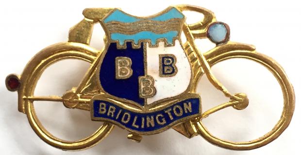 Cyclists touring souvenir Bridlington bicycle badge