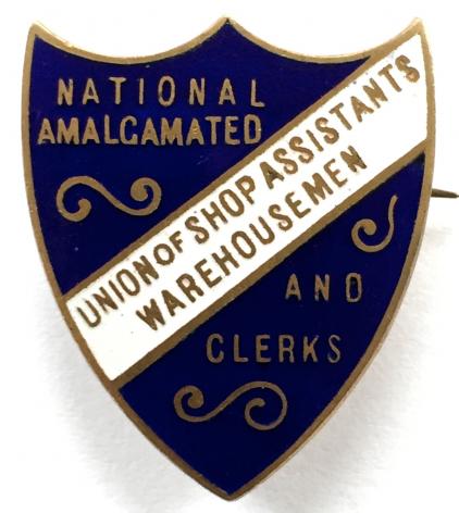 National Amalgamated Union Shop Assistants Warehousemen badge
