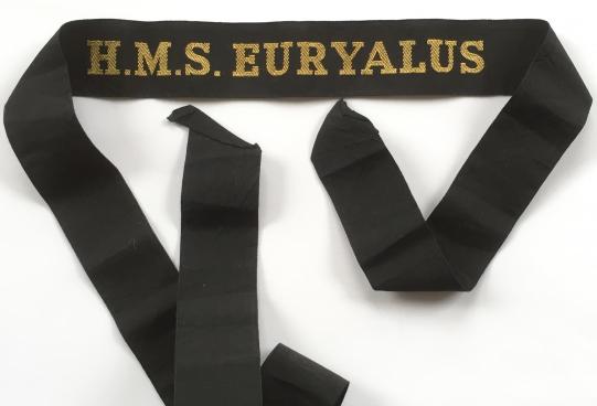 Royal Navy HMS Euryalus cap ribbon tally hat band