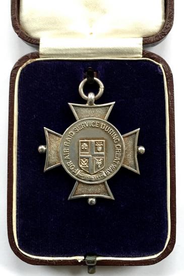Borough of Southwark For Air Raid Service During Great War 1918 medal