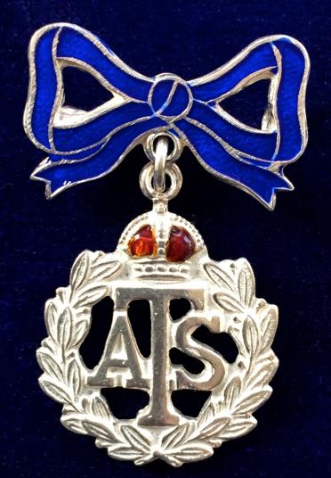 Auxiliary Territorial Service ATS silver bow sweetheart brooch