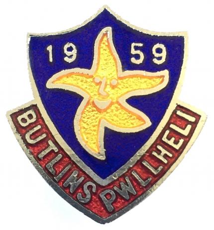 Butlins 1959 Pwllheli Holiday Camp starfish badge