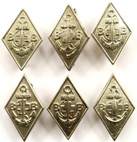 Boys Brigade six one year service diamond badges