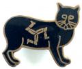 Isle of Man lucky black manx cat badge