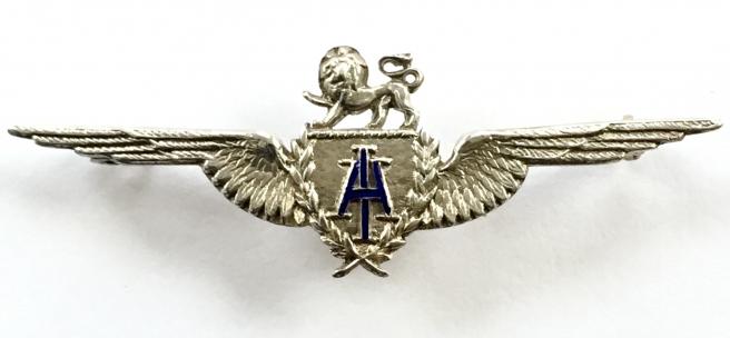 Imperial Airways pilots wing silver and enamel brooch c1924-39