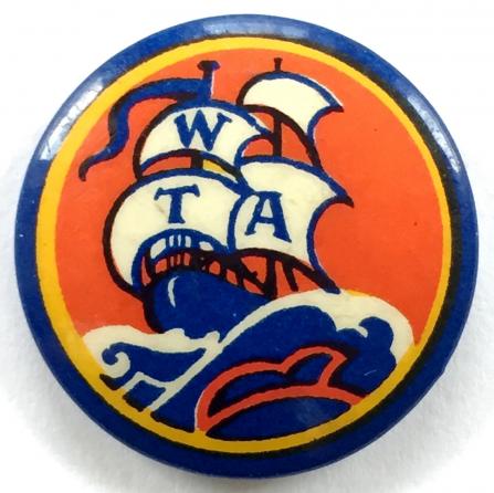Workers Travel Association celluloid tin button badge c1940s