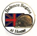 Hedgehogs right wing pressure group badge Defence Begins At Home