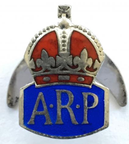 Air Raid Precautions 1939 silver miniature ARP badge Charles Horner