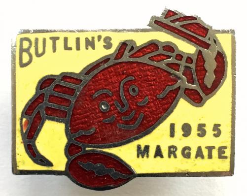 Butlins 1955 Margate Holiday Camp crab badge