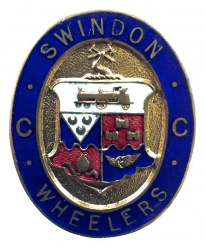 Swindon Wheelers cycle club membership badge c1930s