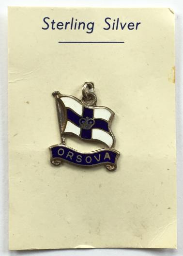 SS Orsova Orient Steam Navigation Co 1963 hallmarked silver pendant