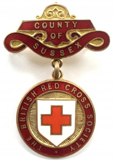 British Red Cross Society County of Sussex badge