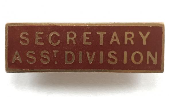 Girl Guides Secretary Assistant Division bar badge