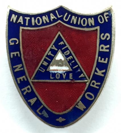 National Union of General Workers 1916 -1924 NUGW trade union badge