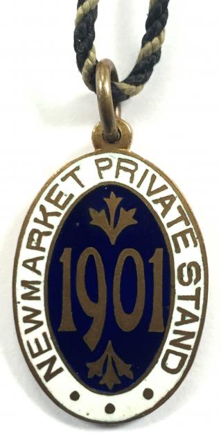 1901 Newmarket private stand horse racing club badge