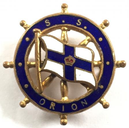 SS Orion Orient Steam Navigation Co ships wheel badge