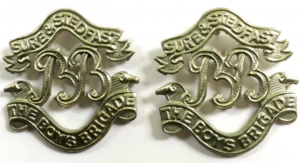 Boys Brigade Warrant Officers pair of collar badges without apostrophe