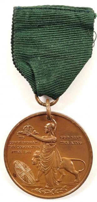 King George V 1911 Coronation Boys Brigade & Scouts presentation medal