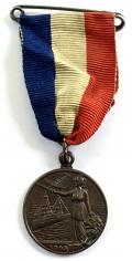 To Commemorate Peace 1919 Britannia battleship monoplane medal