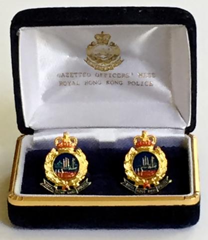 Royal Hong Kong Police Force cufflinks in original presentation case