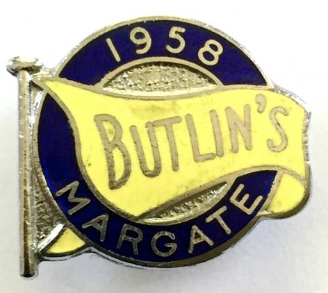 Butlins 1958 Margate Holiday Camp flag badge