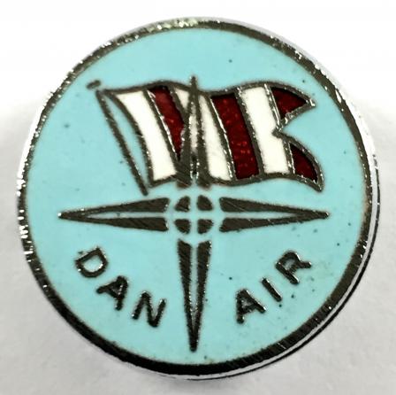 Dan-Air Airline chromium plated promotional badge by Squire