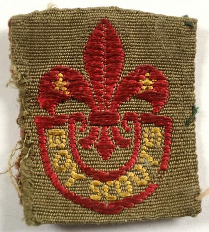 Boy Scouts tenderfoot khaki ribbon cloth badge circa 1930s 