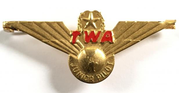 Trans World Airlines TWA Junior Pilot metal wing badge