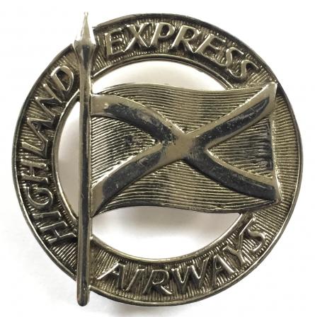 Highland Express Airways scottish airline badge c1984-1987 