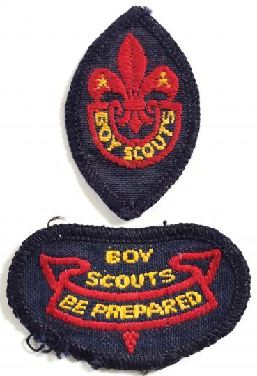 Sea Scouts Tenderfoot & 2nd Class blue coth badges white back