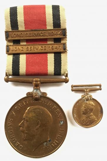 King George V Special Constabulary long service medal with miniature