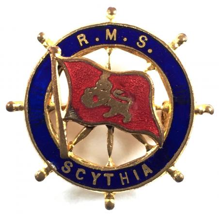 RMS Scythia Cunard shipping line ships wheel badge