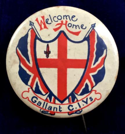 Boer War Welcome Home Gallant CIV City Imperial Volunteers badge