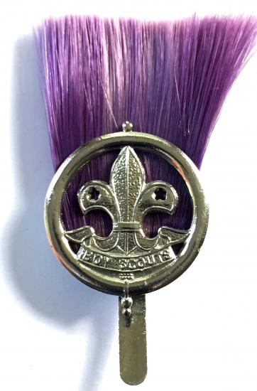Boy Scouts District Commissioner 1950 -1964 purple plume hat badge