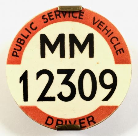 PSV Bus Driver Scottish Area Public Service vehicle licensing badge
