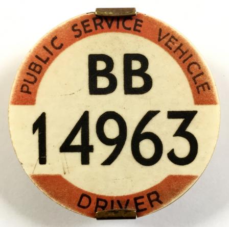 PSV Bus Driver Yorkshire Area Public Service vehicle licensing badge